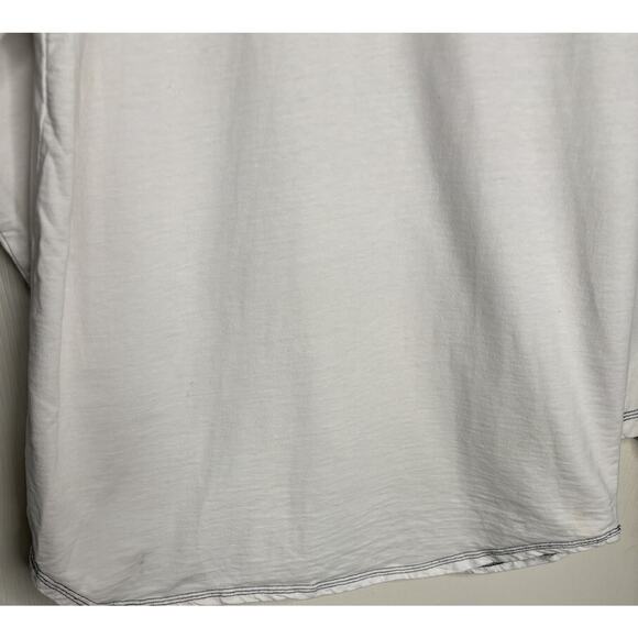 Hot Cotton Light Blue Button Up Size Large Pocket Abalone Shell Buttons - Picture 5 of 9